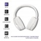 Ασύρματα On Ear Bluetooth Ακουστικά  microphone Super Bass  Άσπρα Qoltec 50850