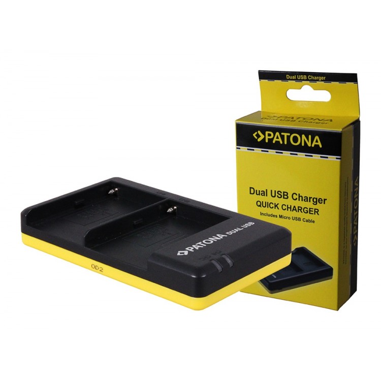 PATONA Dual Quick-Charger f.Nikon EN-EL23 ENEL23 incl. Micro-USB cabel