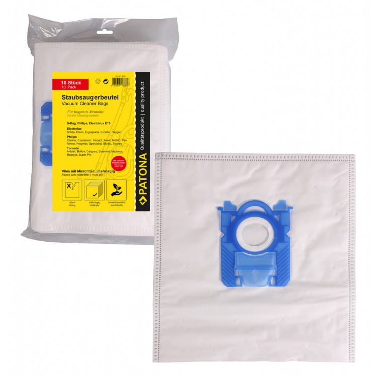 PATONA 10 vacuum cleaner bag multi layer fleece incl. Microfilter f. Electrolux E15