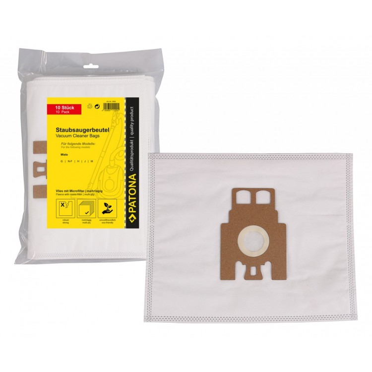 PATONA 10 vacuum cleaner bag multi layer fleece incl. Microfilter f. Miele G F H J M N