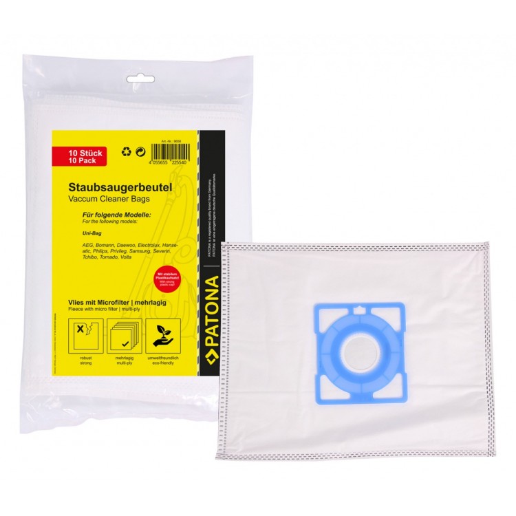 PATONA 10 vacuum cleaner bag multi layer fleece incl. Microfilter f. AEG S-BAG GR.205