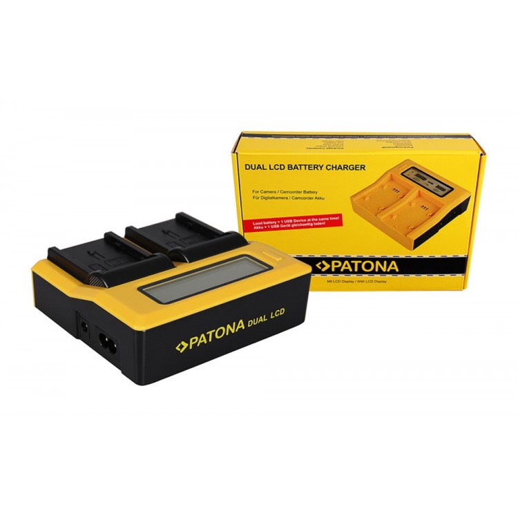 PATONA Dual LCD USB Charger for Panasonic DU14 VBG130K 260K VBG6