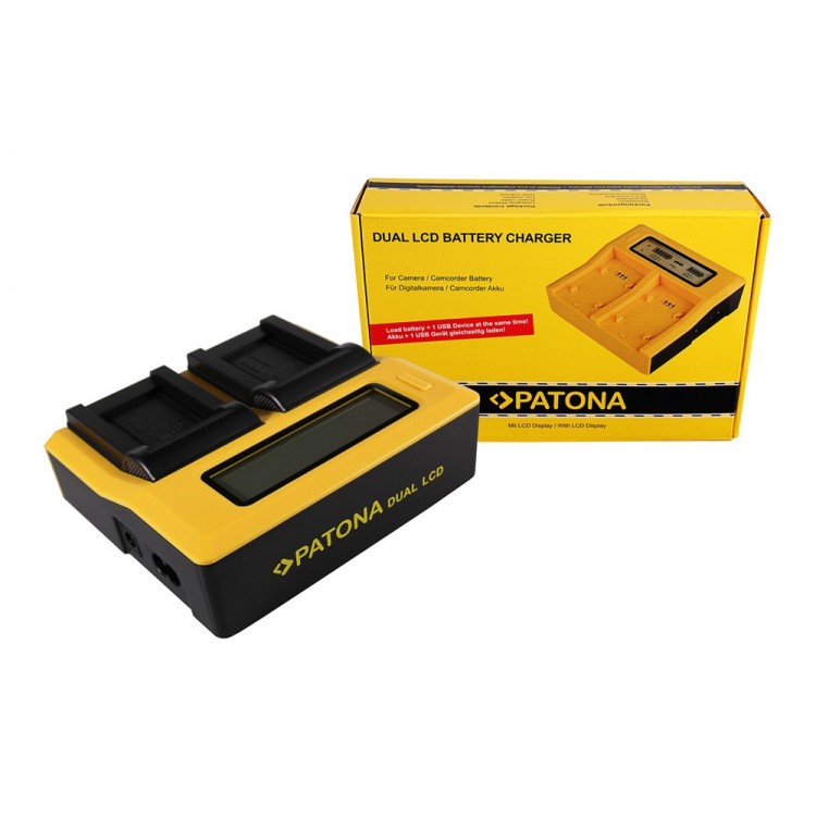 PATONA Dual LCD USB Ladegerät f. Casio NP-70 Exilim EXZ150 EX-Z150 EXZ155 EX-Z155 EXZ250 EX-Z250
