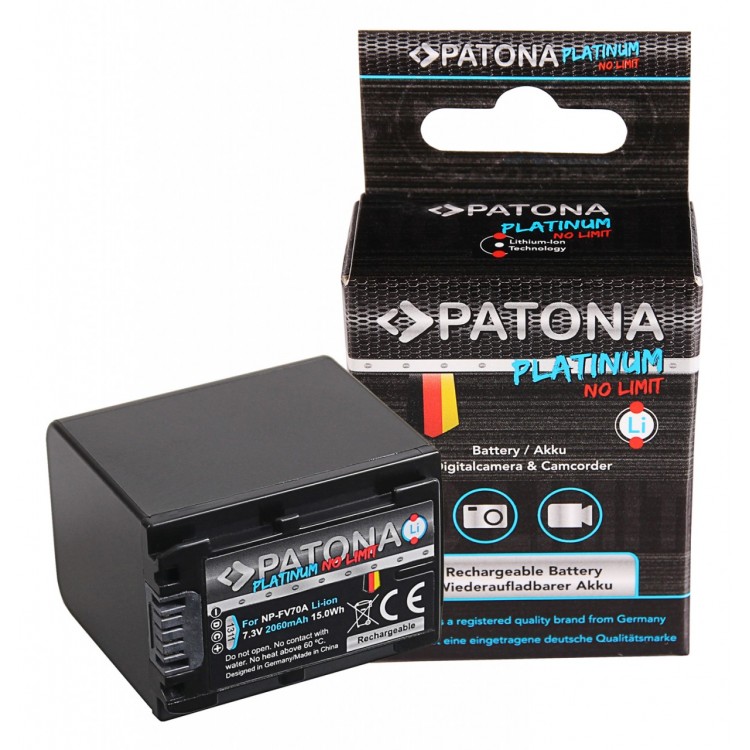 PATONA Platinum Battery f. Sony NP-FV70 FDR-AX40 FDR-AX45 FDR-CX680 NEX-VG30