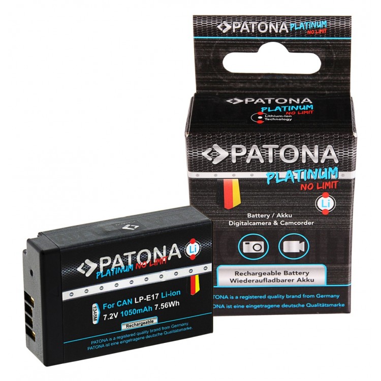 PATONA Platinum Battery fully decoded f. Canon LP-E17 EOS 200D 750D 760D 8000D Kiss X8i Rebel