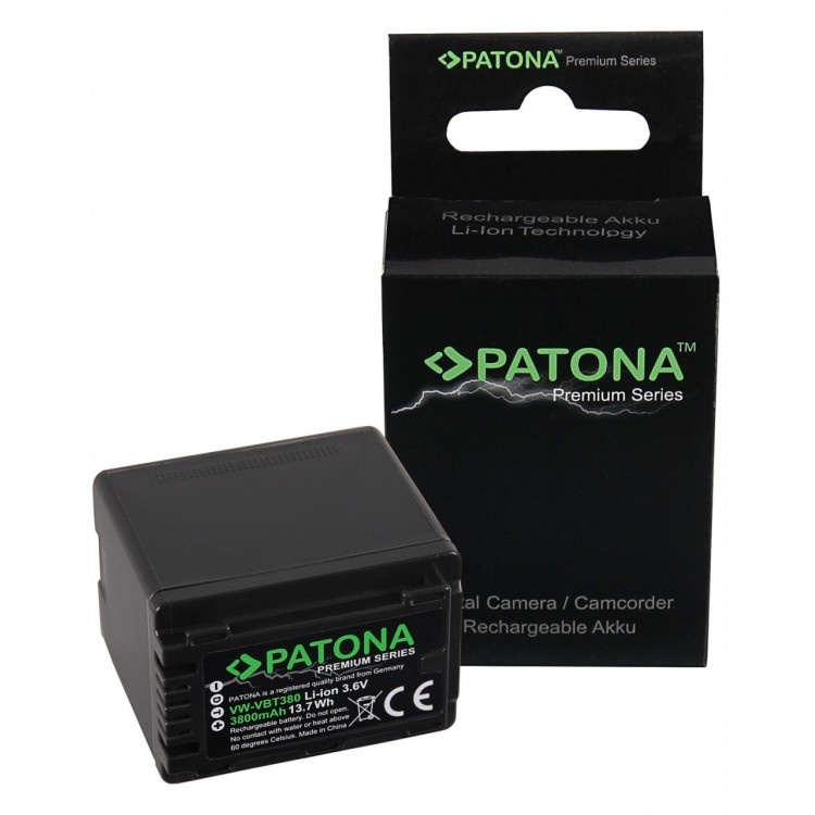 PATONA Premium Battery f. Panasonic VW-VBT380 HC-V750EB W580 V550EB