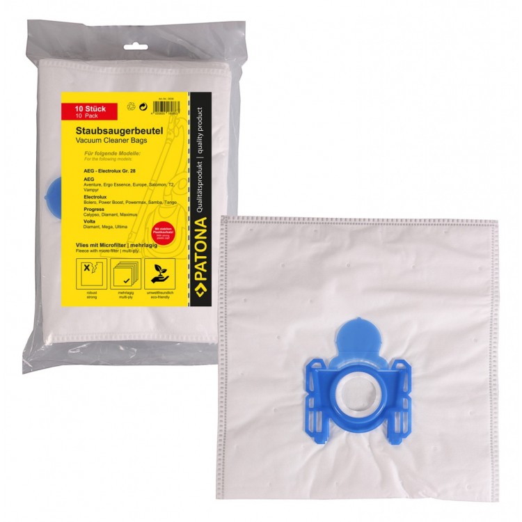 PATONA 10 vacuum cleaner bag multi layer fleece incl. Microfilter f. AEG Gr. 28