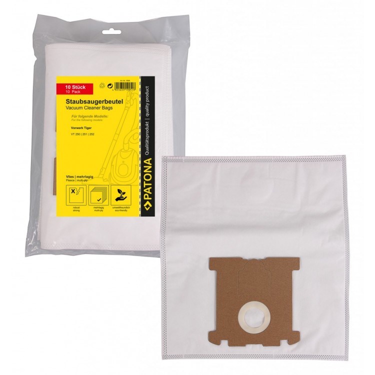 PATONA 10 vacuum cleaner bag multi layer fleece f. Vorwerk Tiger VT250 VT251 VT252