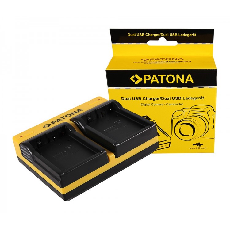 PATONA Dual Ladegerät f. Panasonic DMW-BLD10 Lumix DMCGF2 DMC-GF2 inkl. Micro-USB Kabel