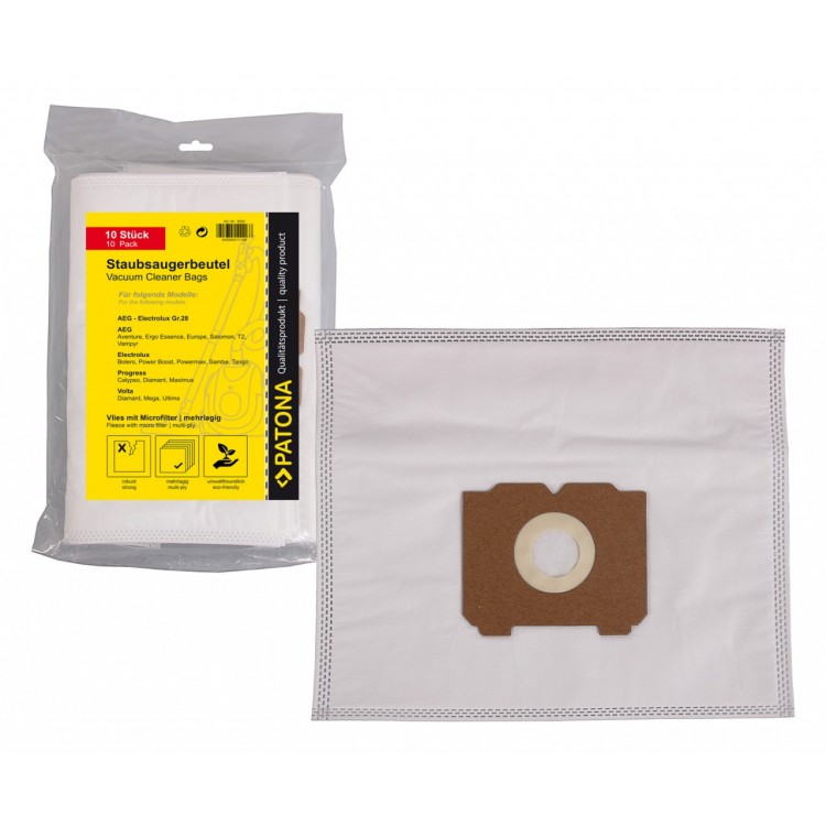PATONA 10 vacuum cleaner bag multilayer fleece incl. Microfilter f. AEG Gr. 28