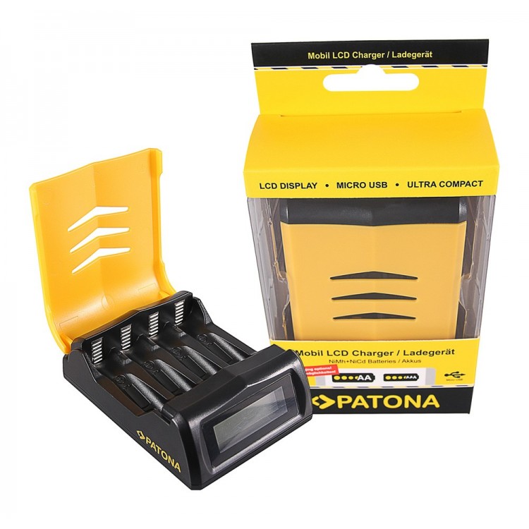 PATONA Fast Charger for AA/AAA rechargeable battery packs LCD-Display