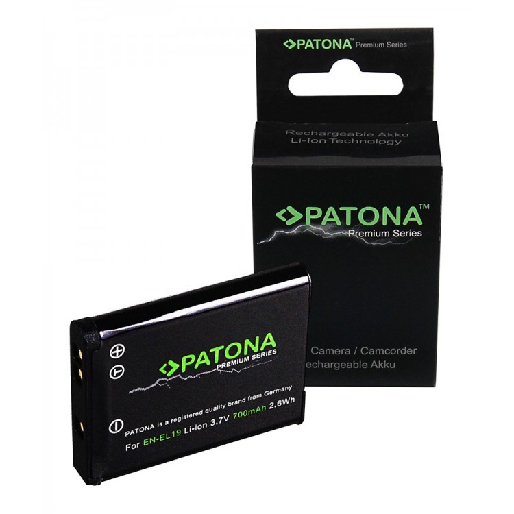 PATONA Premium Battery f. Nikon EN-EL19 CoolPix S32 S6400 S3100 S2600