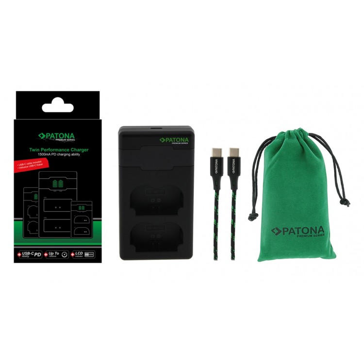 PATONA Premium Twin Performance PD Charger for Fuji NP-W235 Fujifilm X-T4 XT4 incl. USB-C Cable