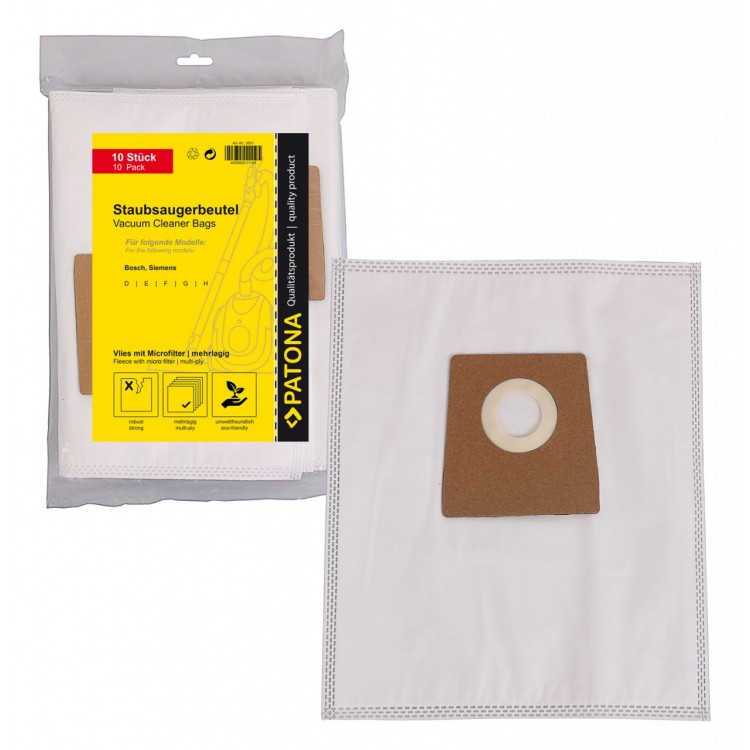 PATONA 10 vacuum cleaner bag multi layer fleece incl. Microfilter f. Bosch Typ D E F G