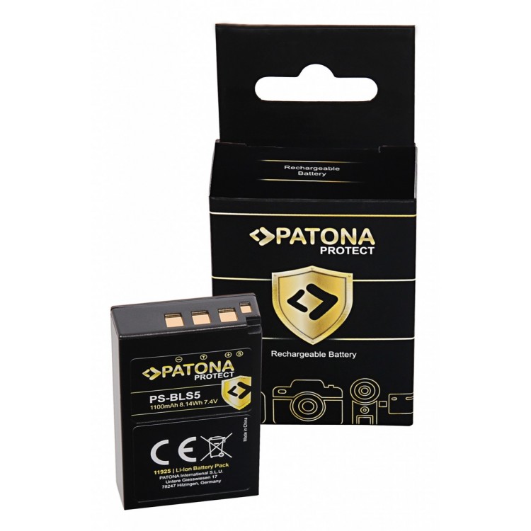 PATONA PROTECT Battery f. Olympus BLS5 E-P3 E-PL2 PEN E-PL3 E-PM1