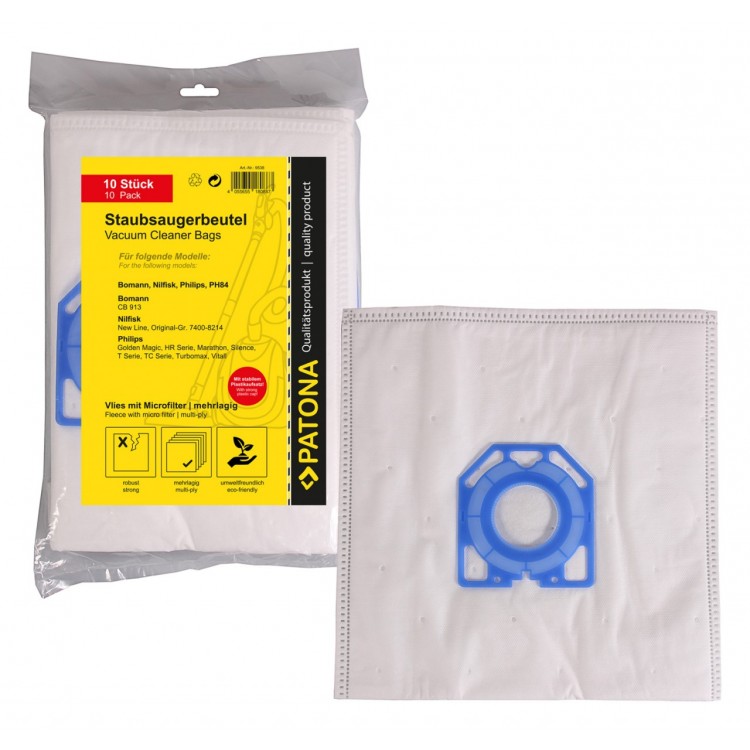 PATONA 10 vacuum cleaner bag multi layer fleece incl. Microfilter f. MELITTA PH 84
