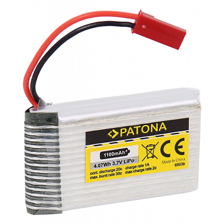 PATONA RC Battery 3,7V 1100mAh JST Li-Polymer für Walkera Dragonfly, HM 5G4