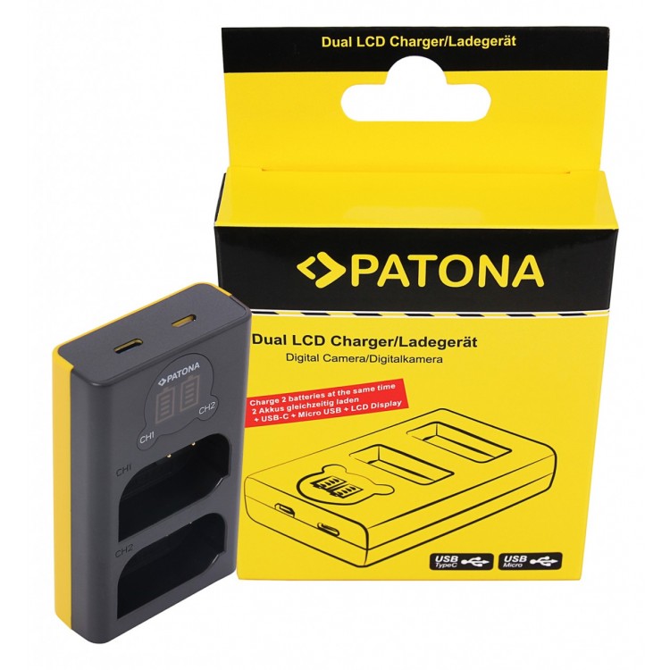 PATONA Dual LCD USB Charger f. Panasonic DMW-BLK22 DC-S5 G9 GH5 GH5S