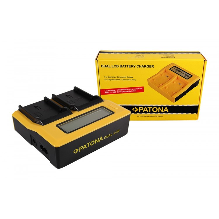 PATONA Dual LCD USB Charger for Pentax D Li90 D-Li90