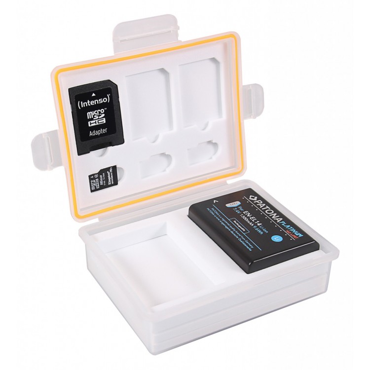 PATONA Storage box for batteries and memory cards f. Canon LP-E8 Nikon EN-EL14 Fuji NP-95 Pentax D-Li109