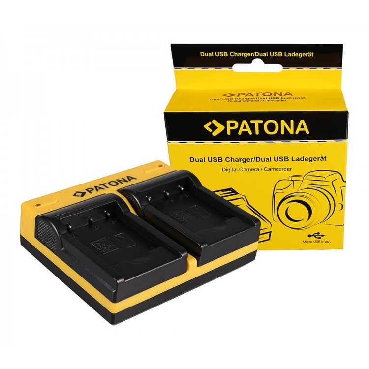 PATONA Dual Ladegerät f. Nikon Casio NP-120 CoolPix S2500 S3100 S4100 inkl. Micro-USB Kabel