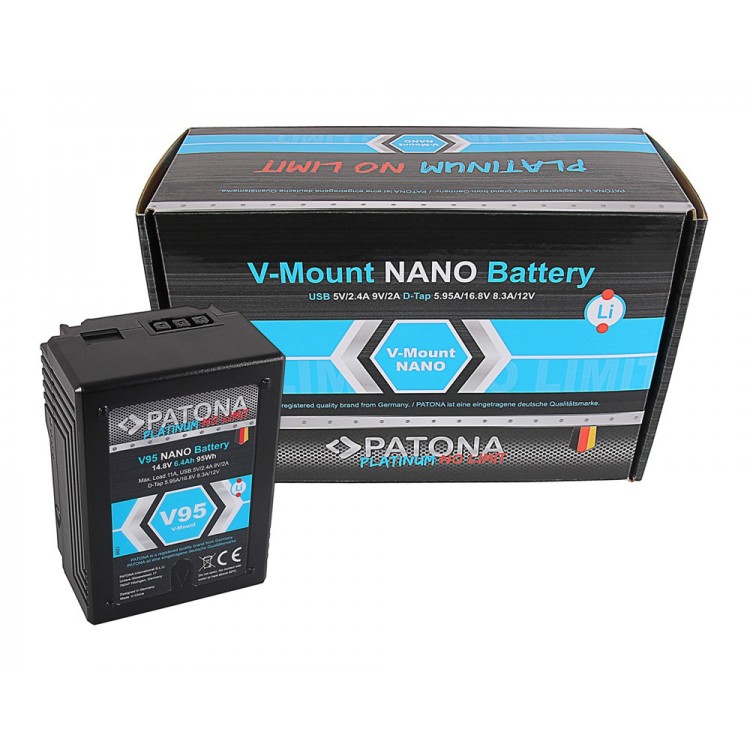PATONA Platinum NANO V95 V-Mount 95Wh f. Sony DSR 600P 650P 652P HDW 800P PDW 850 BP-150w RED ARRI
