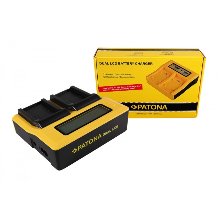PATONA Dual LCD USB Ladegerät f. Casio NP-90 Exilim EXH10 EX-H10