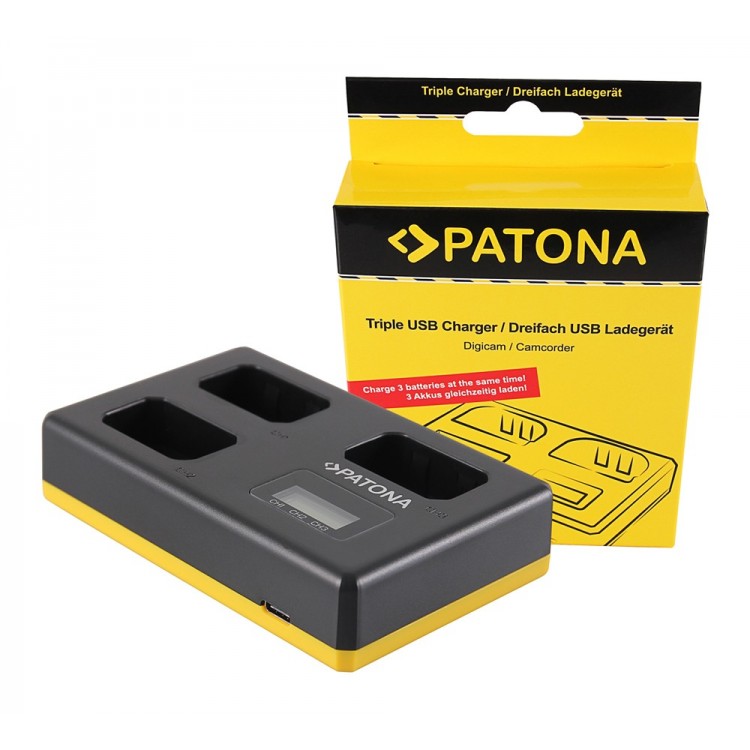 Φορτιστής τριπλός BC-TRW Sony NP-FW50, Alpha A7 A7 II A7R A7R II A7S A7S II A5000 A5100 A6000 A6300 A6500, PATONA