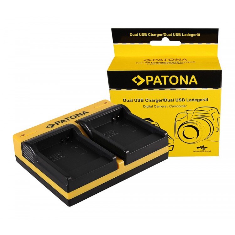 PATONA Dual Ladegerät f. Samsung SLB-07A TL TL100 TL210 TL220 TL225 TL90 SLB-07A PL150 inkl. Micro-U