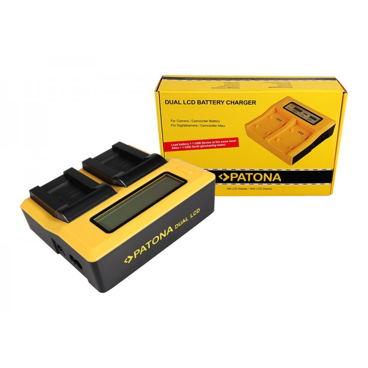 PATONA Dual LCD USB Ladegerät f. Sanyo DB-L90 DMX DMXSH1 DMX-SH1 DMXSH11 DMX-SH11 DB-L90 VPC