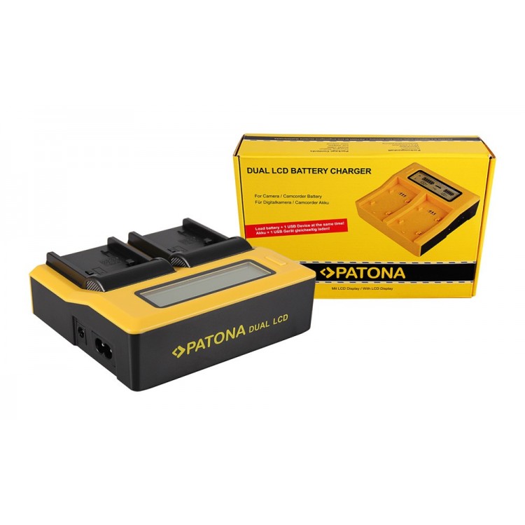 PATONA Dual LCD USB Charger for Sony NP-FP50 NP-FH50 70 100