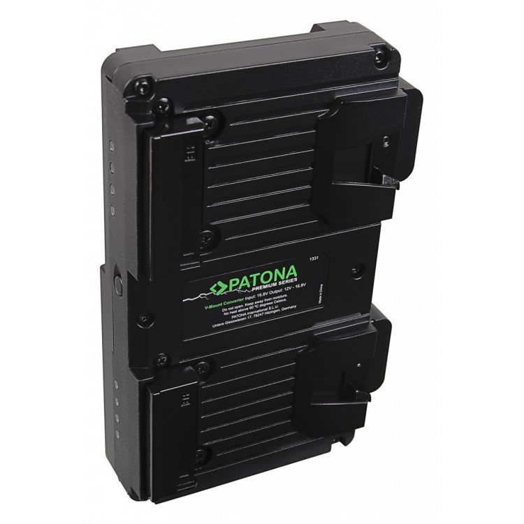  Hot Swap V-Mount Adapter for 2x V-Mount PATONA NANO Batteries incl. charging function D-Tap PATONA Premium