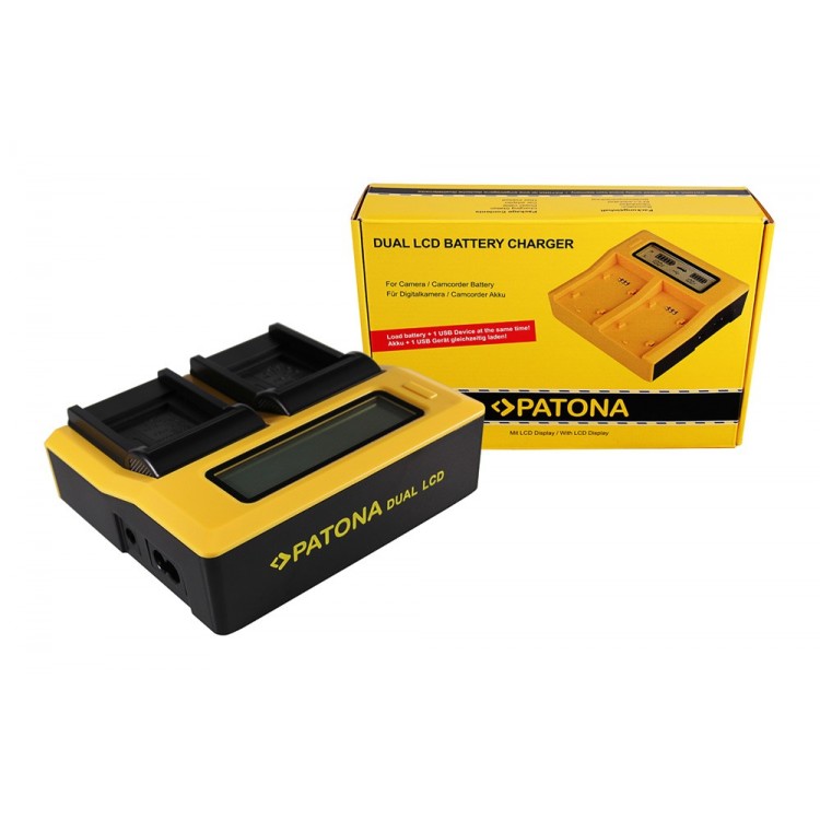 PATONA Dual LCD USB Ladegerät f. Casio Panasonic CGA-S007E Exilim EXZ150 EX-Z150 EXZ155 EX-Z155