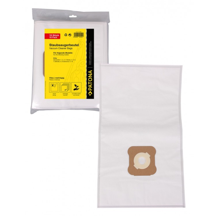 PATONA 10 vacuum cleaner bag multilayered fleece f. Kirby G1 G2 G3 G4 G5 G6 G7 G8 G9 G10