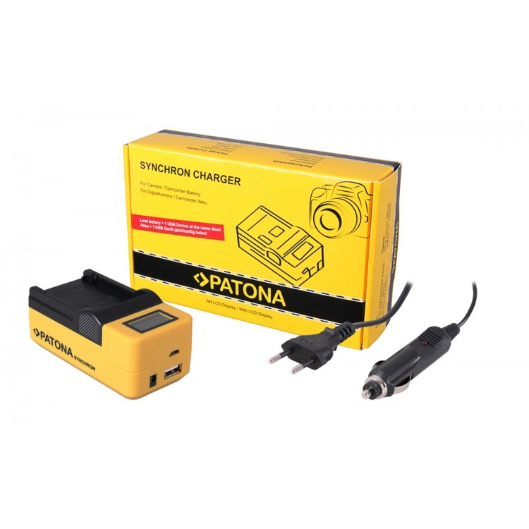 PATONA Synchron USB Charger f. Sony FV100 FV-100 with LCD