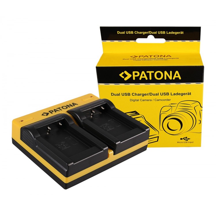 PATONA Dual Ladegerät f. Aiptek Ordro NP-170 084-07042L-062 AHD 2 AHD H23 CB-170 Ordro inkl. Micro-U