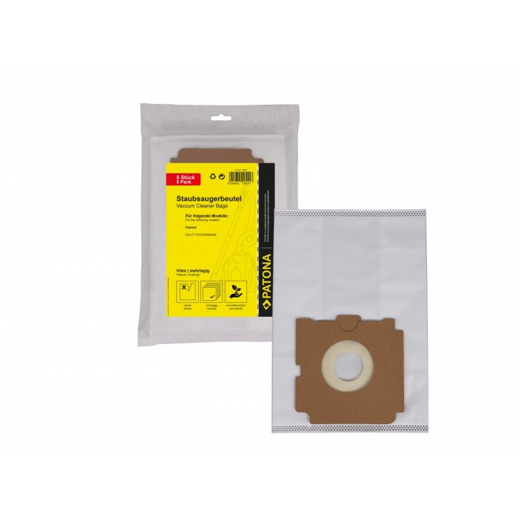 PATONA 5 vacuum cleaner bag multilayered fleece f. Festool CT26 SC-FIS-CT SYS/5 496187 500438