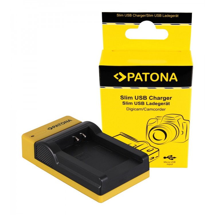 PATONA Slim micro-USB Charger f. Nikon EN-EL12, Coolpix AW100, AW1100, S6300, S8000, S9500
