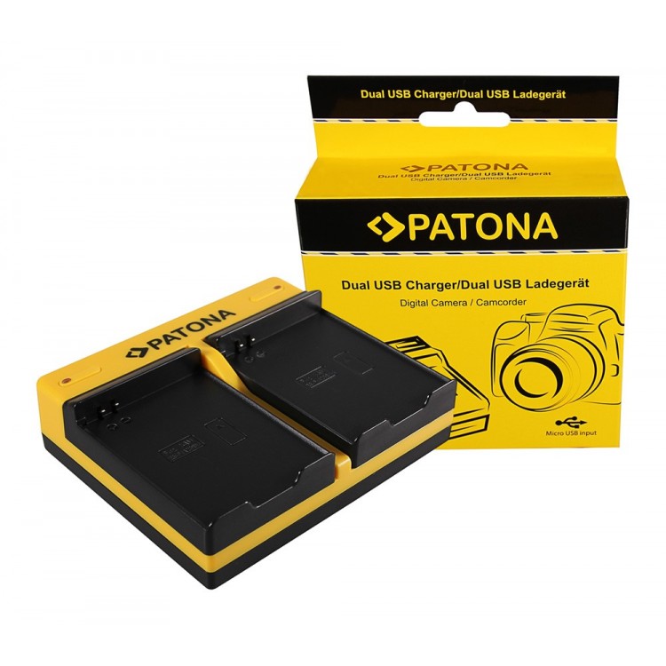 PATONA Dual Ladegerät f. Samsung EB-F1A2GBU I519 I569 I579 I8150 i8150 W i9050 i9100 inkl. Micro-USB