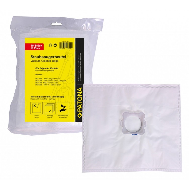 PATONA 10 vacuum cleaner bag multi layer fleece incl. Microfilter Swirl R22 F89 Y103 f. AFK Alaska De' Longhi Fakir...