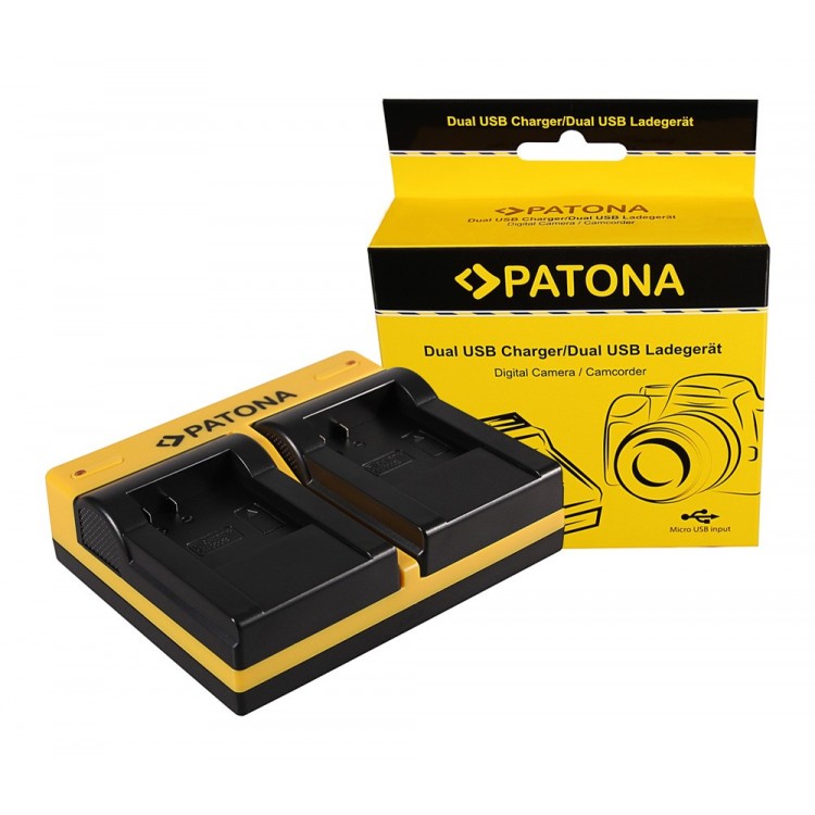 PATONA Dual Ladegerät f. Qumox SupTig 3 SJ4000 SJ4000 SupTig3 SupTig 3 SJ4000 SupTig 3 inkl. Micro-U