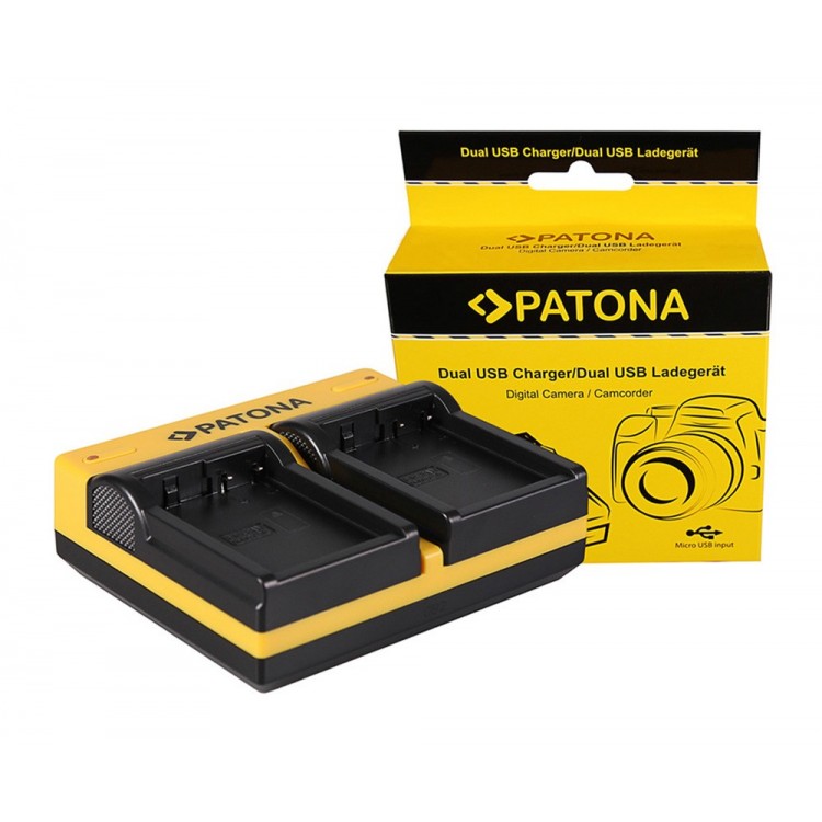 PATONA Dual Ladegerät f. Leica Panasonic DMW-BLC12PP V-Lux 4 Panasonic DMW-BLC12PP inkl. Micro-USB K