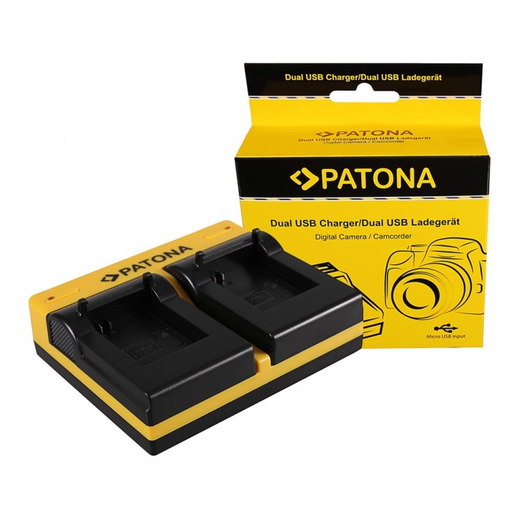PATONA Dual Ladegerät f. GoPro AHDBT-301 AHDBT-302 Hero 3 Hero 3+ inkl. Micro-USB Kabel