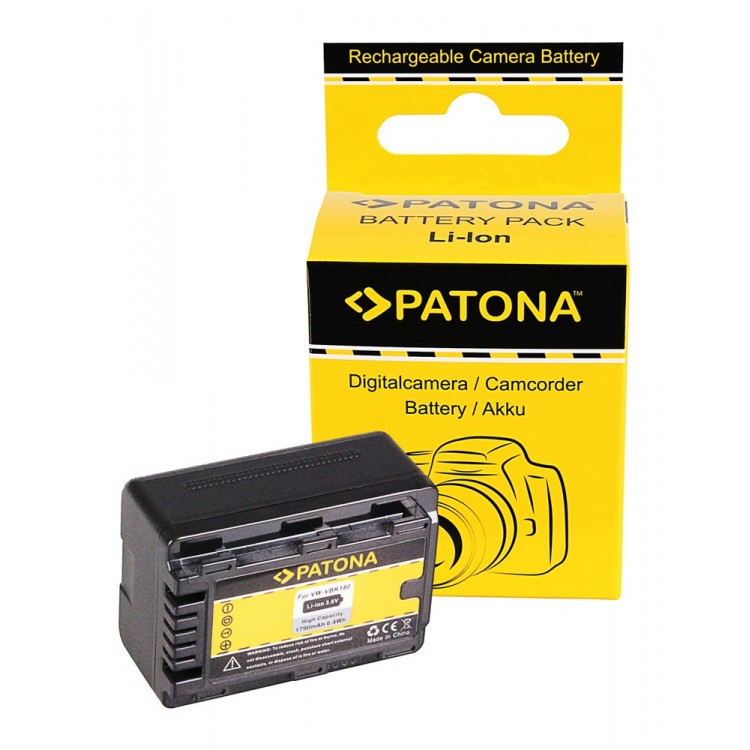 PATONA Battery f. Panasonic VW-VBK180 VBK180-K VBK180 + RESTLAUFANZEIGE