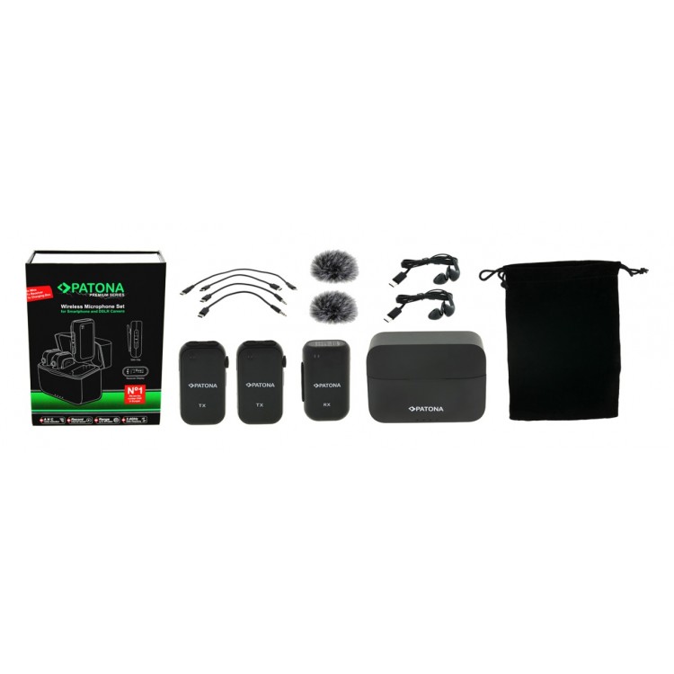 PATONA Premium Wireless Microphone System for Smartphones and DSLR Cameras
