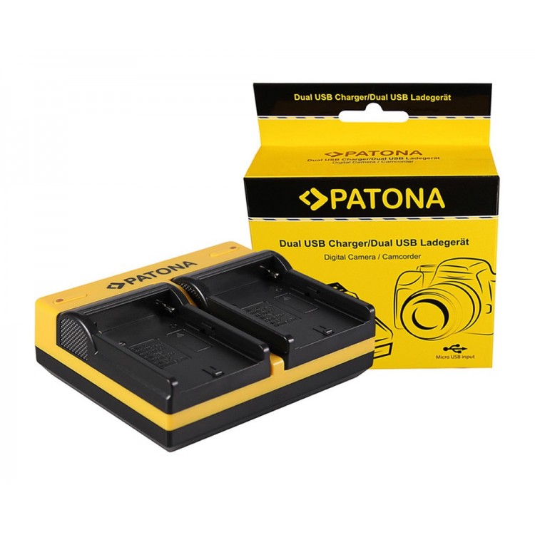 PATONA Dual Ladegerät f. Sony NP-FM50 NP-F550 NP-F750 NP-F970 inkl. Micro-USB Kabel