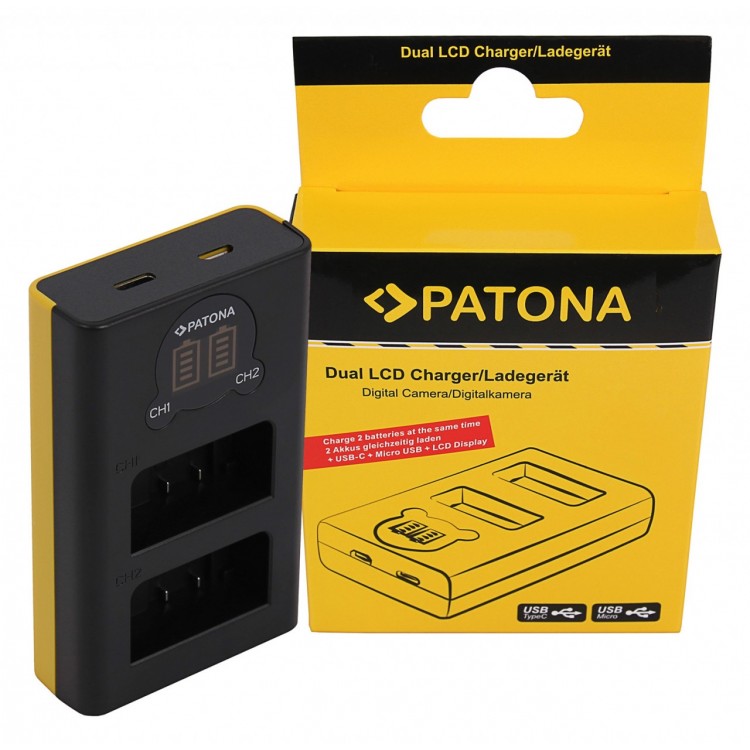 PATONA Dual LCD USB Charger f. Nikon EN-EL25 Z30 Z50 Z fc