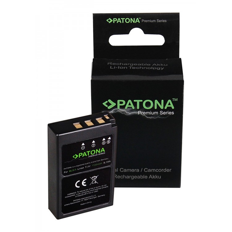 PATONA Premium Battery f. Olympus BLS5 E-P3 E-PL2 PEN E-PL3 E-PM1