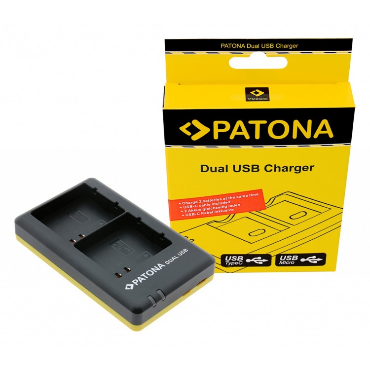 PATONA Dual USB Charger f. Arlo A-7A A-14 Pro 3 Pro 4 FB-1001 2GB VML2030 Ultra 2 incl. USB-C Cable