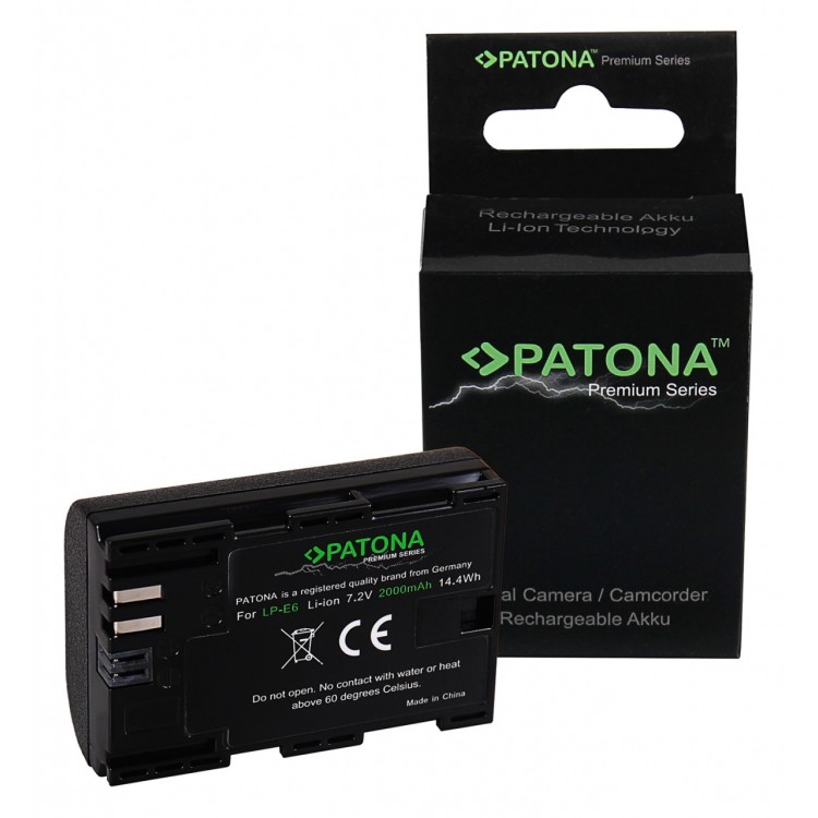 PATONA Premium AKKU f. CANON LP-E6 LPE6 EOS 60D 70D 5D 6D 7D Mark III